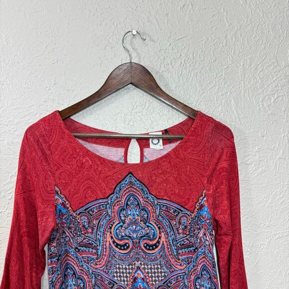 Anthropologie Akemi + Kin Gia Tunic Blouse Top XS Paisley Light Indie Gypsy Boho - Picture 3 of 16